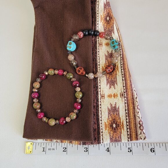 Multicolor And Brown Boho Headbands With Matching Bracelet Sets, Womens Size M main image 14